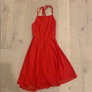 Red Lulus lace up dress